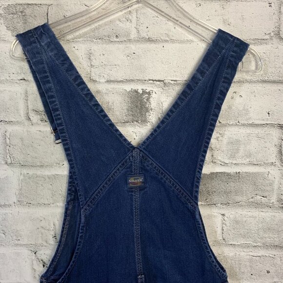 Vintage 90s Y2K Silver Jeans Denim Bib Overalls - Picture 7 of 16